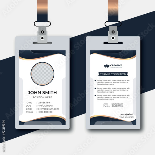 Id cards template abstract style
