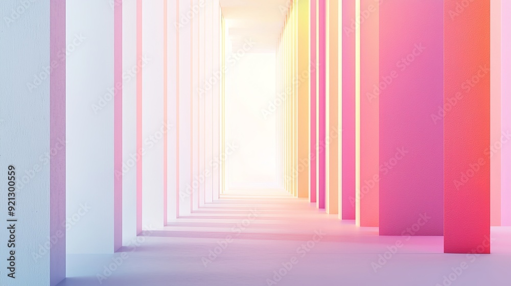 Fototapeta premium A lusciously vibrant abstract corridor adorned with a myriad of colorful lighting effects