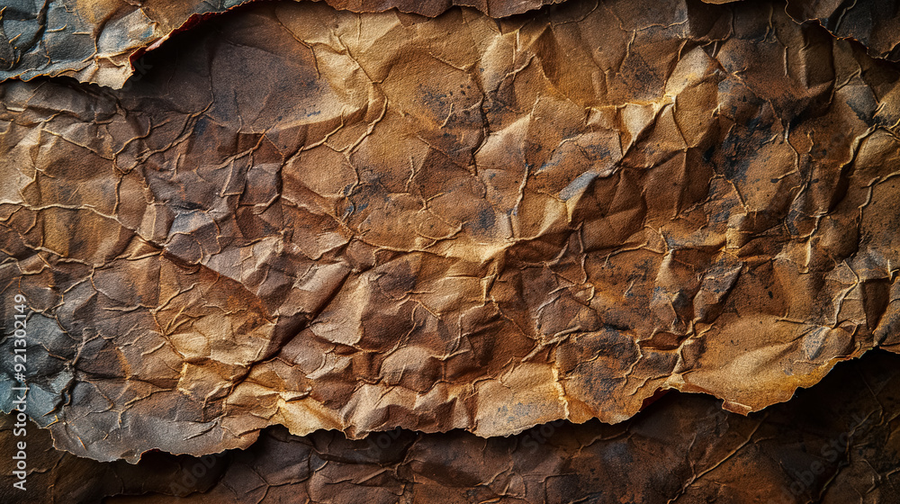A pile of burlap cloth with frayed edges. The cloth is brown and has a rough texture