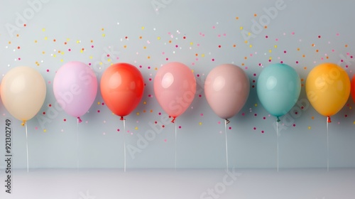 Colorful Party Balloons Displayed on Table for Celebration