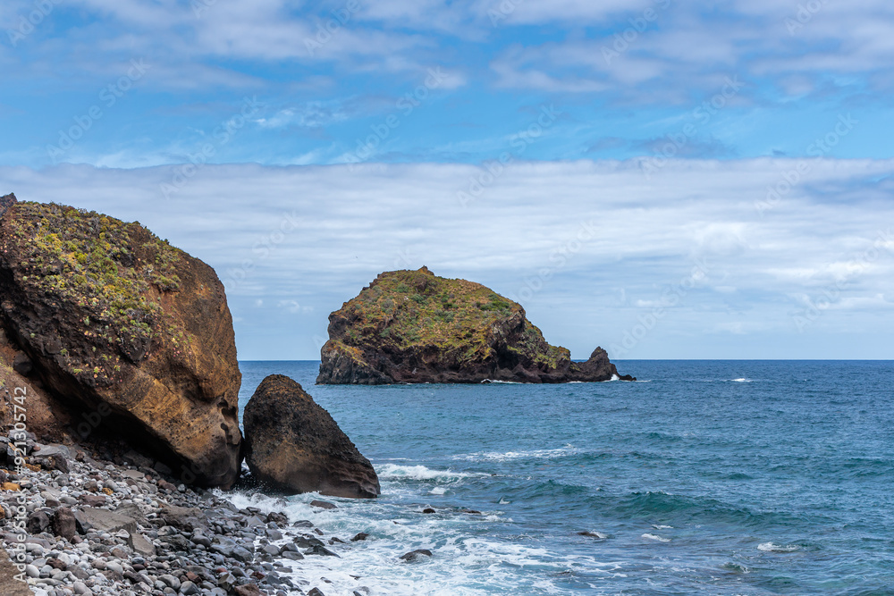 The coastal village of Ribeira da Janela on the island of Madeira