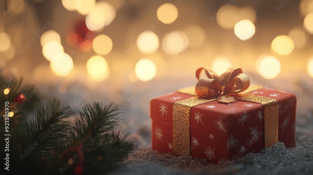 An enchanting and festive Christmas gift adorned with lights and beautiful decor to enjoy An enchanting and festive Christmas gift adorned with lights and beautiful decor to enjoy