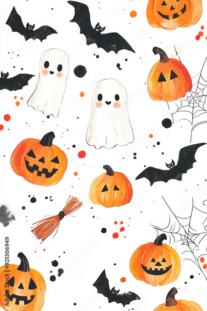 Halloween invitation design clipart set,set of elements pumpkin,hat,mystical house,broom,bat,witch isolated for printing and video stickers Halloween invitation design clipart set,set of elements pumpkin,hat,mystical house,broom,bat,witch isolated for printing and video stickers