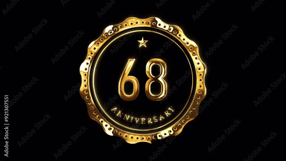 68th Anniversary Celebration. Happy 68 Years Anniversary Animation in ...