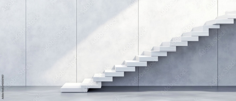 Minimalistic White Staircase in Modern Interior