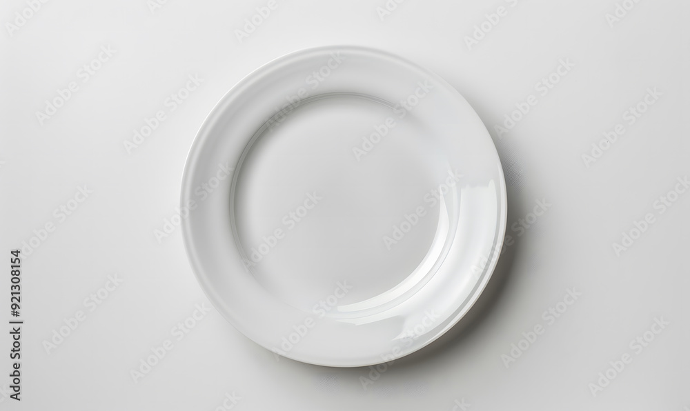 Empty ceramic round plate isolated on white background. View from above. isolated on a white background, design Empty ceramic round plate isolated on white background. View from above. isolated on a white background, design