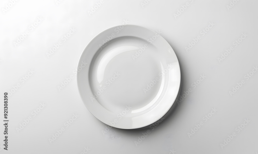 Empty ceramic round plate isolated on white background. View from above. isolated on a white background, design Empty ceramic round plate isolated on white background. View from above. isolated on a white background, design