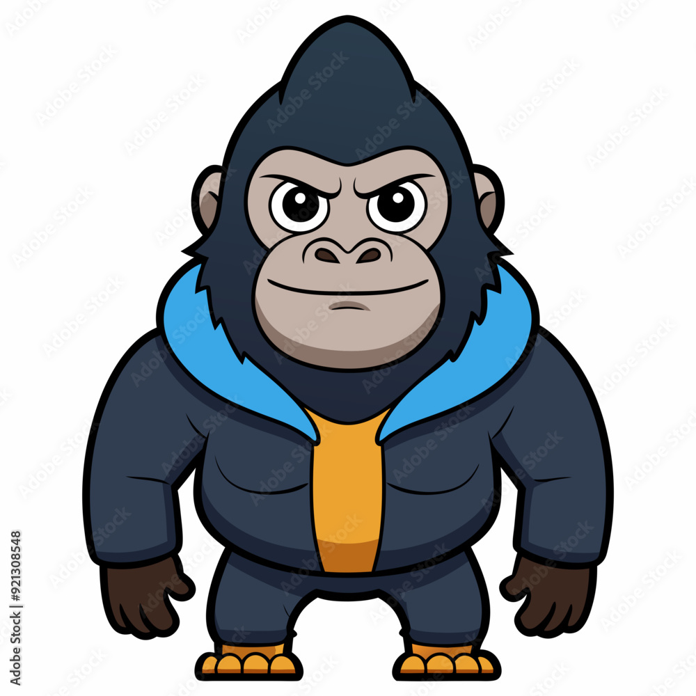 Obraz premium Cute and cool Gorilla Art vector illustration