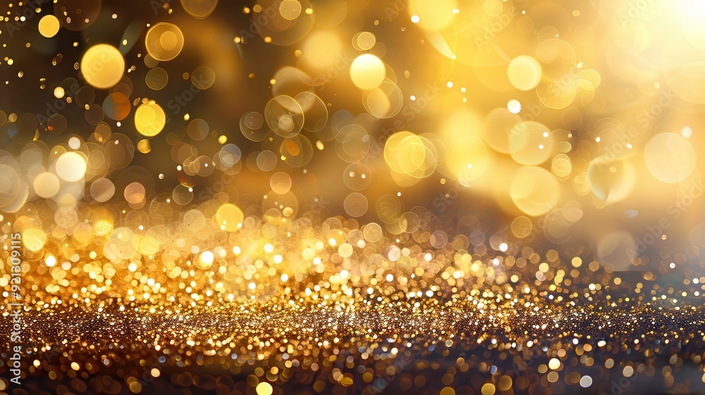 Glitter Frame: Abstract Gold Dust Frame with Elegant Bokeh Background Glitter Frame: Abstract Gold Dust Frame with Elegant Bokeh Background
