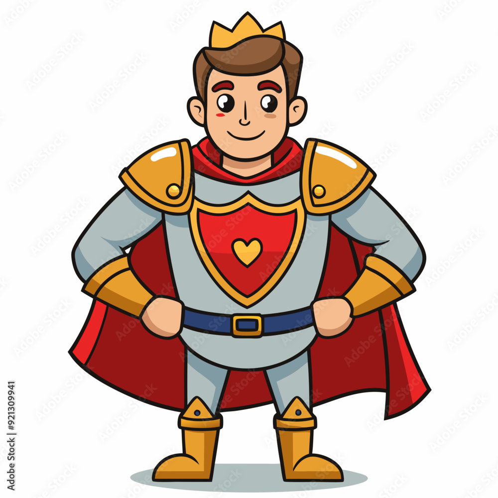 The beautiful strong prince in knight's armor stands tall The beautiful strong prince in knight's armor stands tall