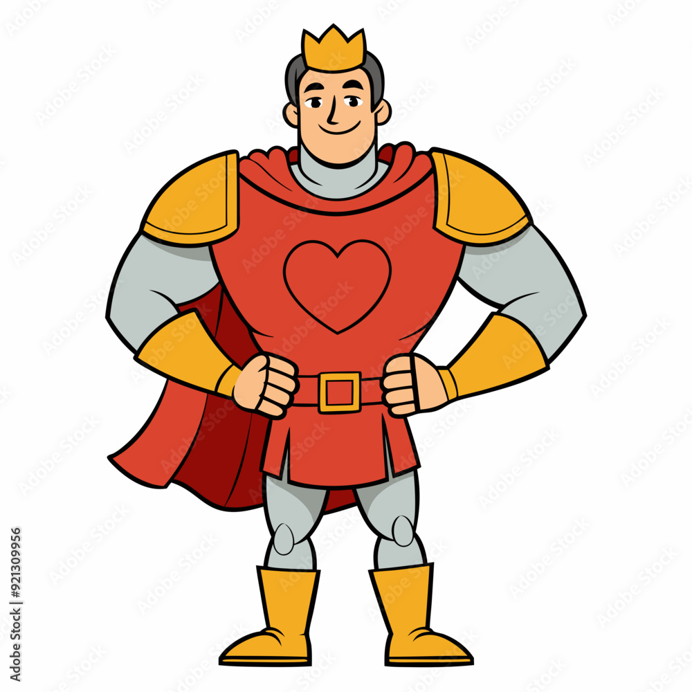 The beautiful strong prince in knight's armor stands tall The beautiful strong prince in knight's armor stands tall
