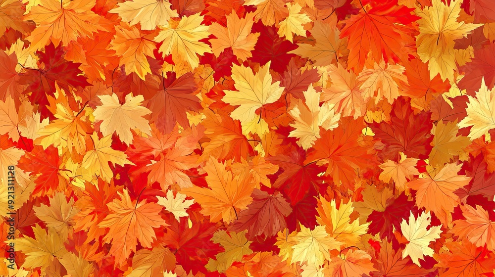 Autumn Leaves the Background with Warm and Vibrant Colors. AI generated image wallpaper Autumn Leaves the Background with Warm and Vibrant Colors. AI generated image wallpaper