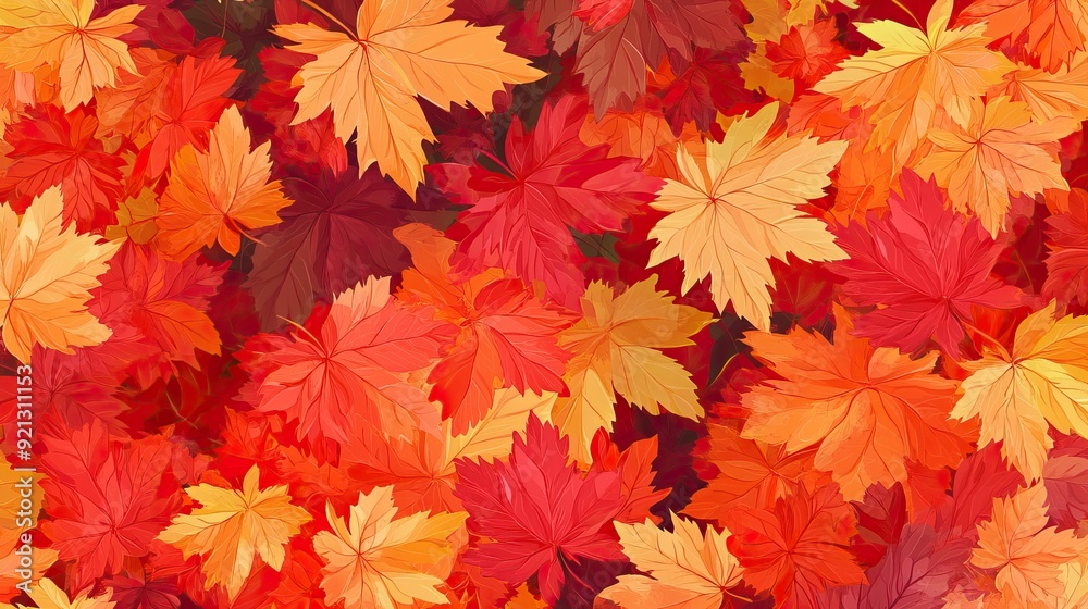 Autumn Leaves the Background with Warm and Vibrant Colors. AI generated image wallpaper Autumn Leaves the Background with Warm and Vibrant Colors. AI generated image wallpaper