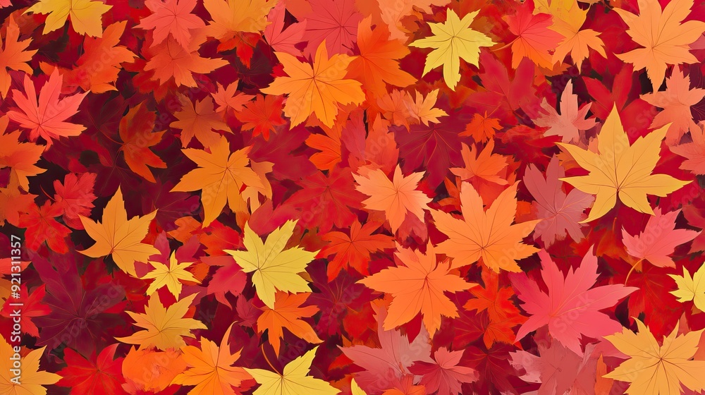 Autumn Leaves the Background with Warm and Vibrant Colors. AI generated image wallpaper Autumn Leaves the Background with Warm and Vibrant Colors. AI generated image wallpaper