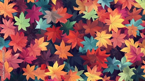 Autumn Leaves the Background with Warm and Vibrant Colors. AI generated image wallpaper