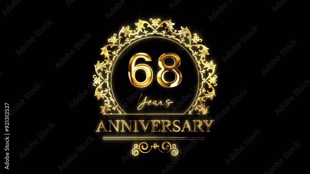68th Anniversary Celebration. Happy 68 Years Anniversary Animation in ...
