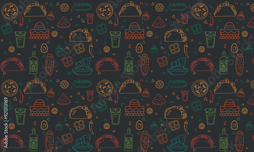 Mexican food seamless pattern