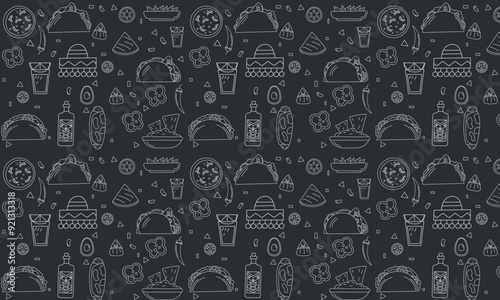 Mexican food seamless pattern