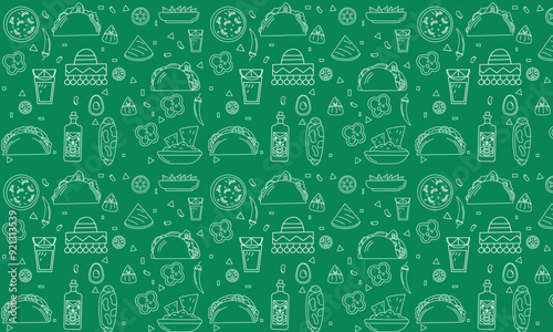 Mexican food seamless pattern