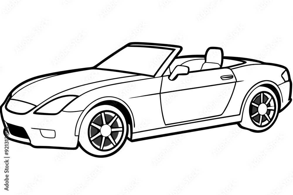 A high-end luxury convertible with clean art vector illustration A high-end luxury convertible with clean art vector illustration