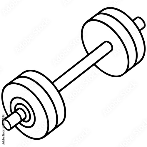 Dumbbell  Vector Illustration Fitness Gym Equipment Strength Training Workout Exercise Symbol