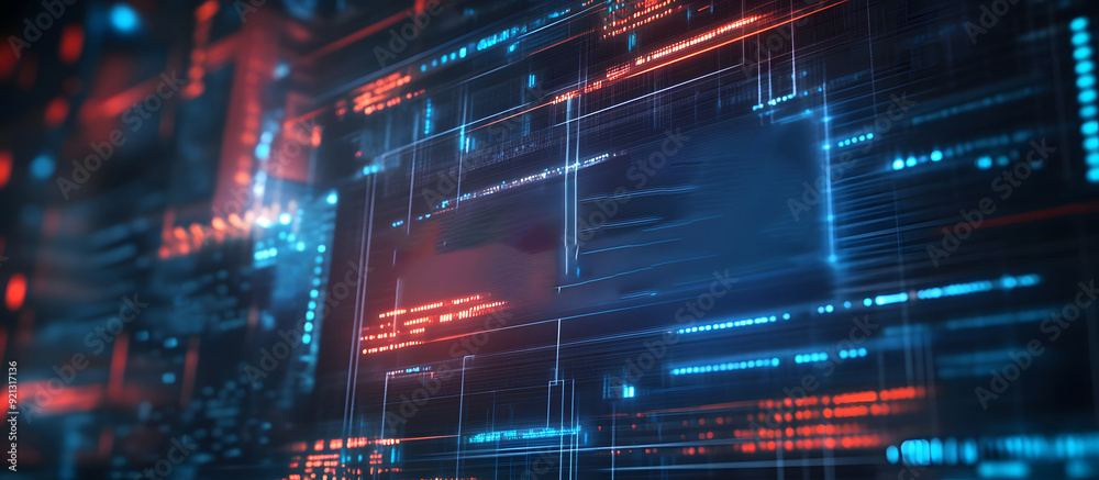 Obraz premium A high-tech banner design where the text Data Protection is rendered within a holographic sphere. representing the protective barrier of data security design