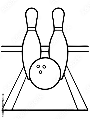 Vector illustration of bowling ball pins  for sports recreation game activities logo design