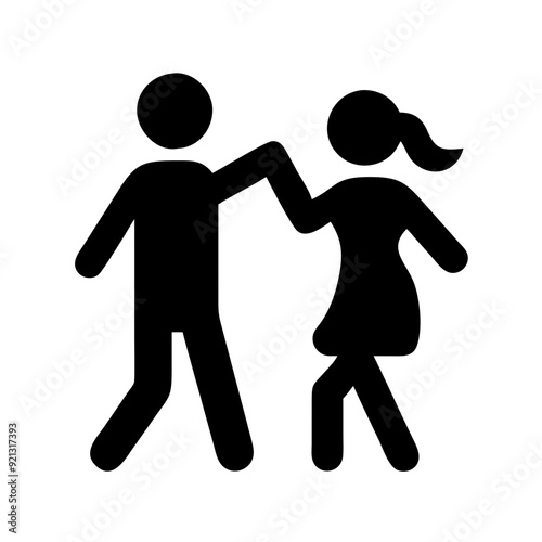 Stick Figure Kidnapping Child with Hand Over Mouth Messy Hair Abduction Crime Concept Vector Illustration