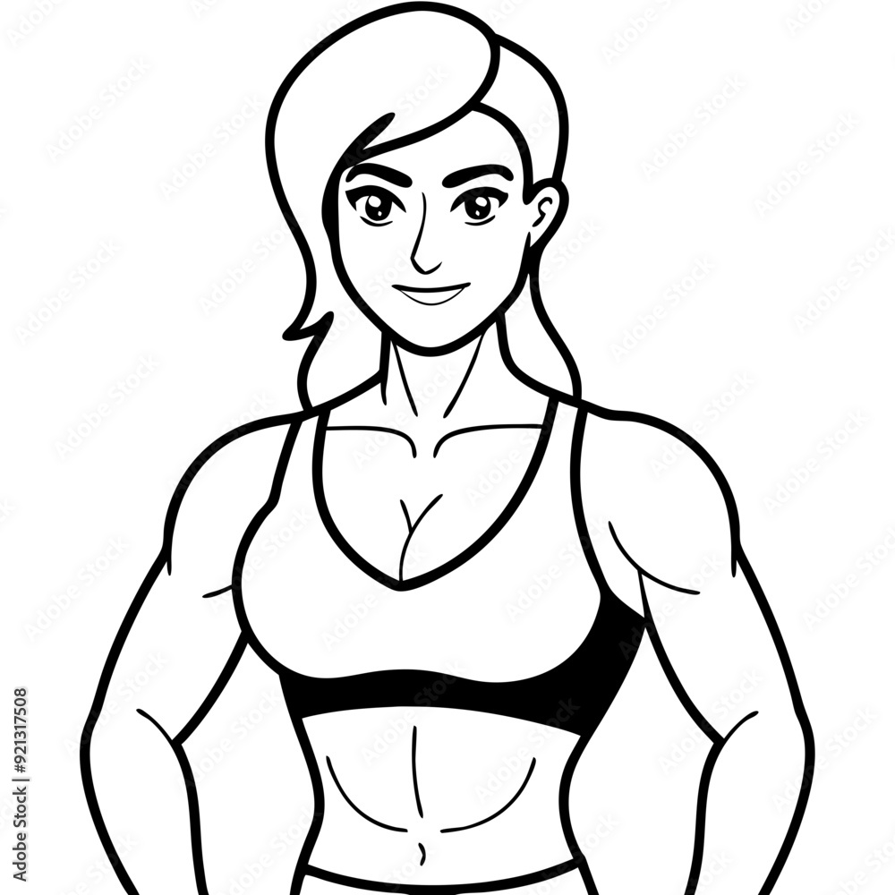 Strong Fit Woman Athletic Vector Illustration Female Fitness Strength Health Motivation Clipart Strong Fit Woman Athletic Vector Illustration Female Fitness Strength Health Motivation Clipart