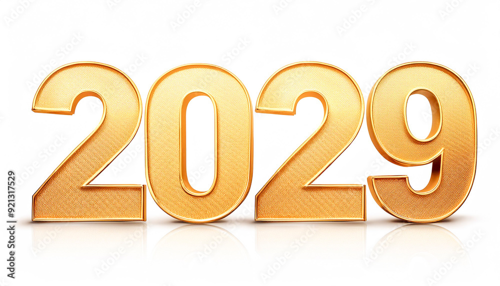 Happy 2029 in shiny gold lettering Happy 2029 in shiny gold lettering