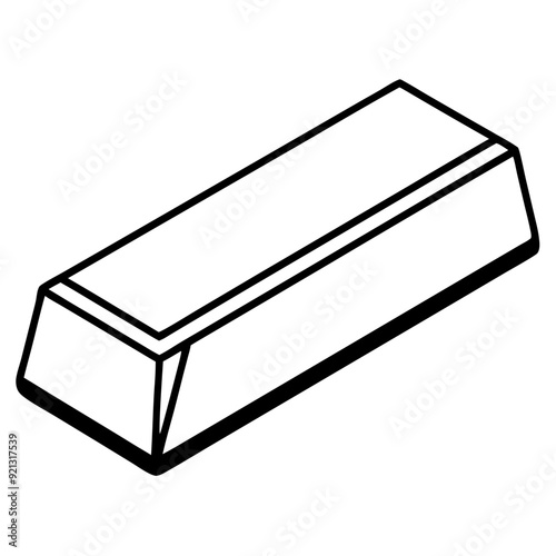 Gold Bar  Vector Financial Wealth Symbol Black and White Simple Design Illustration Asset Representation