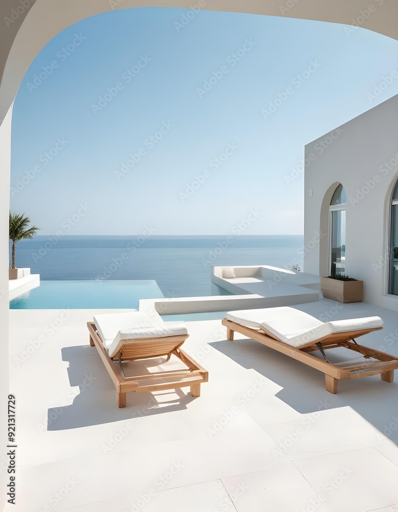 Fototapeta premium Luxury hotel swimming pool in resort..