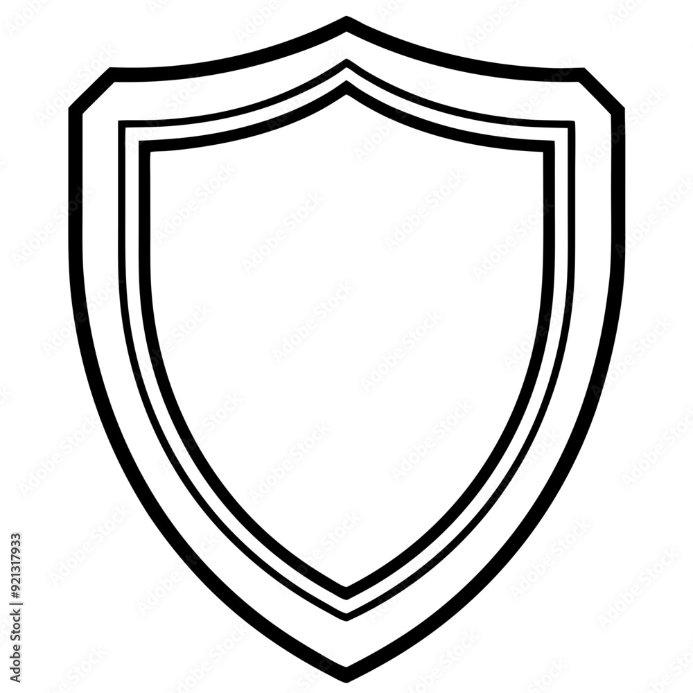 Blank Shield Outline Vector for Logo Designs Security Emblem Illustrations Badge Templates Blank Shield Outline Vector for Logo Designs Security Emblem Illustrations Badge Templates