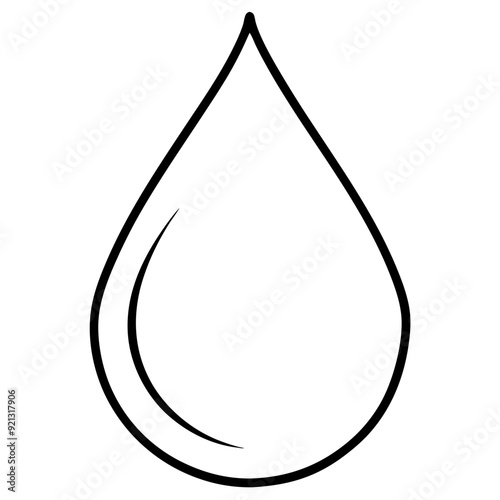 Water Drop Outline Vector Clean Simple Minimalistic Design for Environmental Concepts
