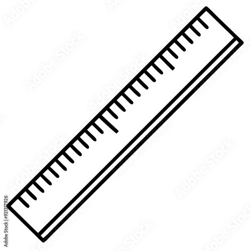 Vector Illustration of a Diagonal Ruler for Measurement and Education Tools