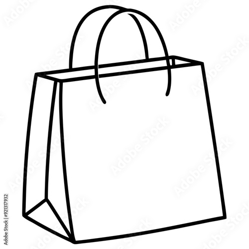 Vector Illustration Shopping Bag Minimalist Design Perfect for Retail Marketing Material