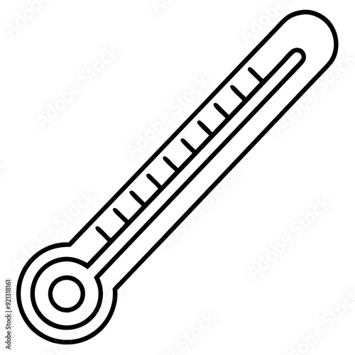 Thermometer Vector Illustration Medical Temperature Measurement Tool Health Monitoring 