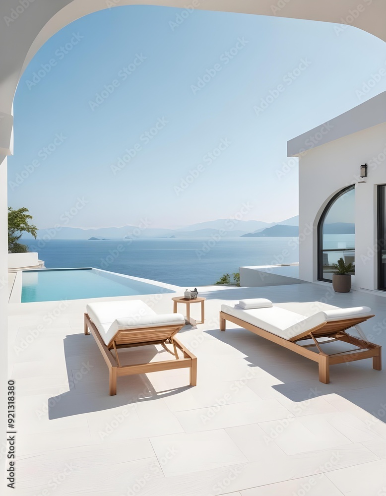 Fototapeta premium Luxury hotel swimming pool in resort..