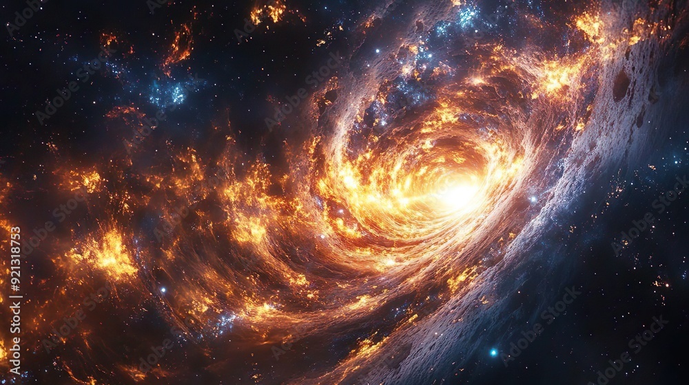 Obraz premium Galactic formations captured as the universe expands post-Big Bang photo