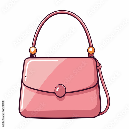 Pink purse handbag or crossbody color art vector