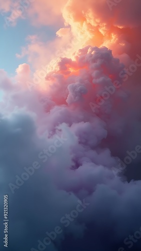 Abstract heavy multicolor cloud of haze