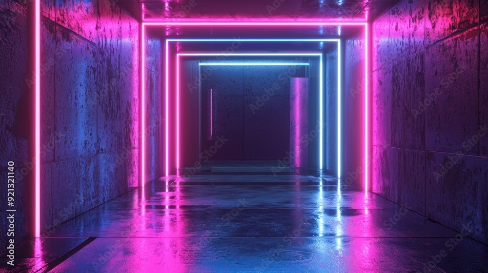 An Abstract Neon Tunnel Background Suitable for Use in Various Modern Media Approaches An Abstract Neon Tunnel Background Suitable for Use in Various Modern Media Approaches