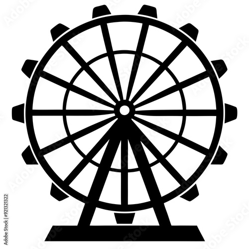 Attractive colorful ferris wheel art vector illustration