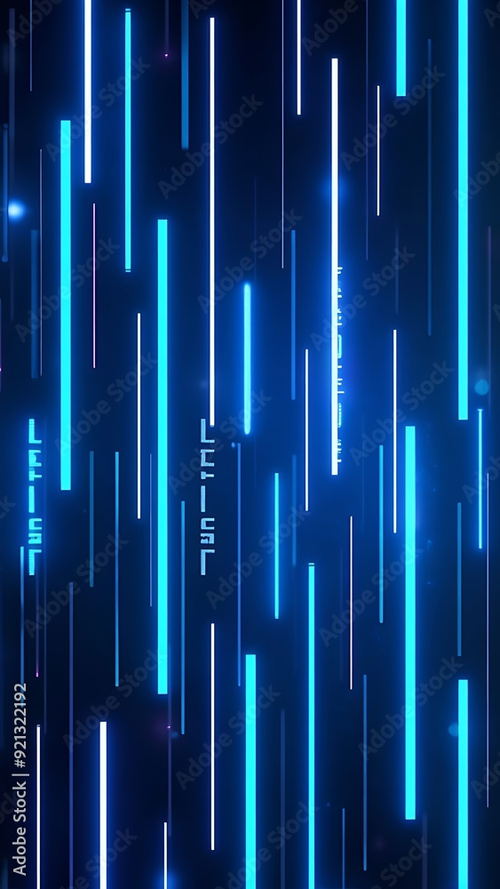 3d render, abstract blue neon background. Assorted geometric linear shapes glowing in the dark. Minimalist wallpaper 3d render, abstract blue neon background. Assorted geometric linear shapes glowing in the dark. Minimalist wallpaper