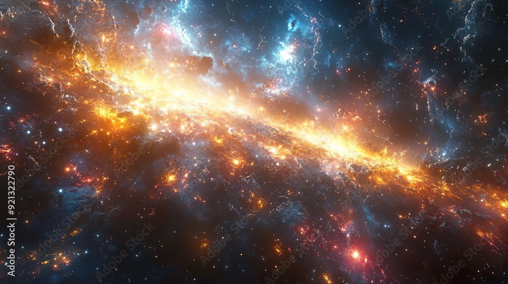 Fototapeta premium Emerging galaxies and expanding universe following the Big Bang event photo