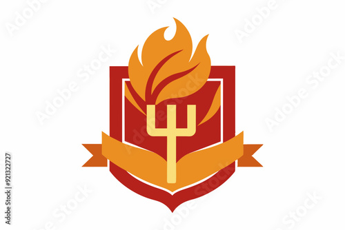 Logo for Christian youth with warm tones in vector design illustration on white background 