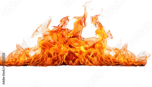 Fire Flame in Realistic Style Isolated on Transparent Background PNG