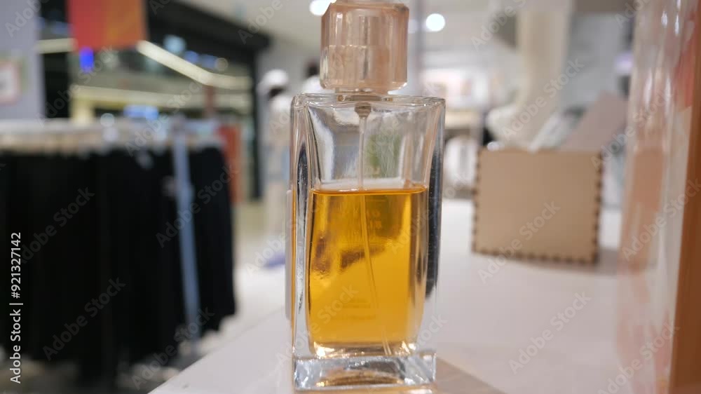 A jar of perfume on a store shelf A jar of perfume on a store shelf