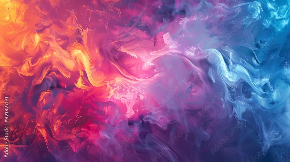 Obraz premium Vibrant Abstract Background with Organic Forms. Liquid or Smoke Wallpaper