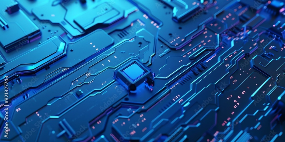 Blue, Modern Tech Banner. Blue, Modern Tech Banner.